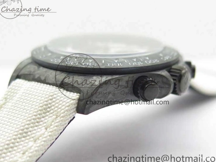 MiroTime 0215 WrinkleFree Daytona DIW Carbon Noob 1:1 Best Edition White Black Dial on Nylon Strap SA 2614